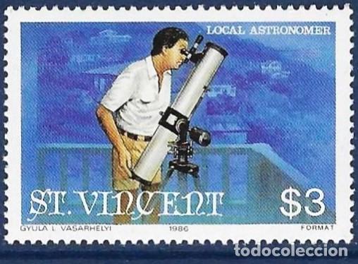 Sellos: San Vicente 1986 - Mi 935 - YT 916 - El paso del cometa Halley - MNH**
