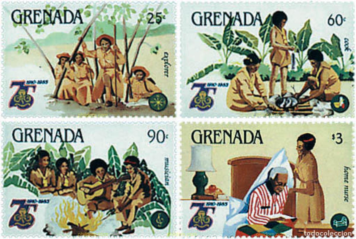 Sellos: 38668 MNH GRANADA 1985 75 ANIVERSARIO DEL ESCULTISMO FEMENINO