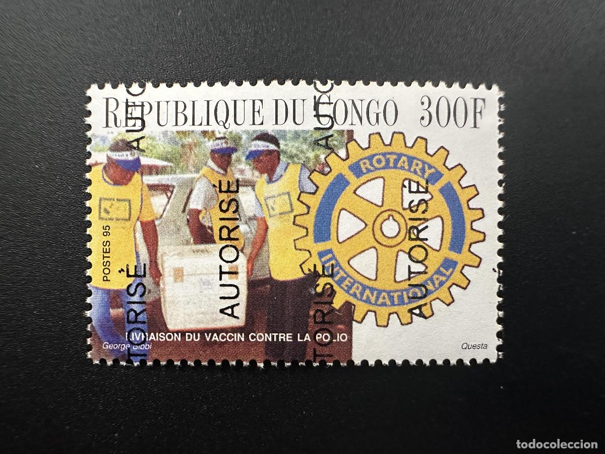 Sellos: Congo 1998 Mi. 1540 sobrecargado Vacuna autorizada de Rotary International Polio Health