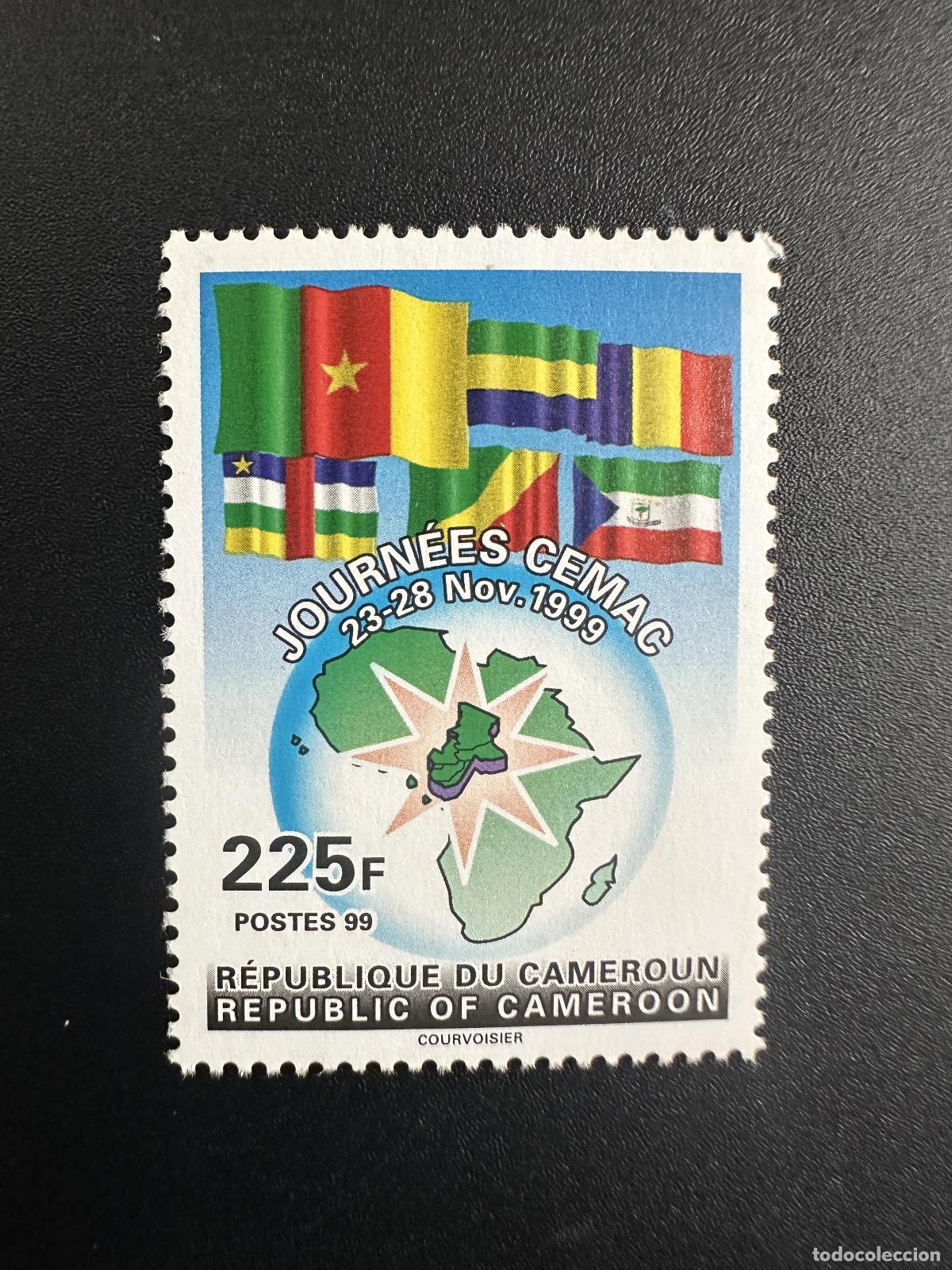 Sellos: Camer&uacute;n 1999 Mi. 1238 D&iacute;a de la CEMAC 23-28 noviembre 225 Bandera F