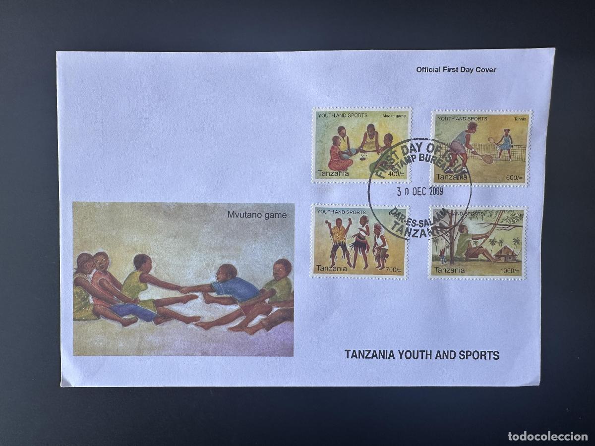 Sellos: Tanzania 2009 Mi. 4680 - 4683 FDC Primer d&iacute;a Deportes juveniles Baile de tenis juvenil