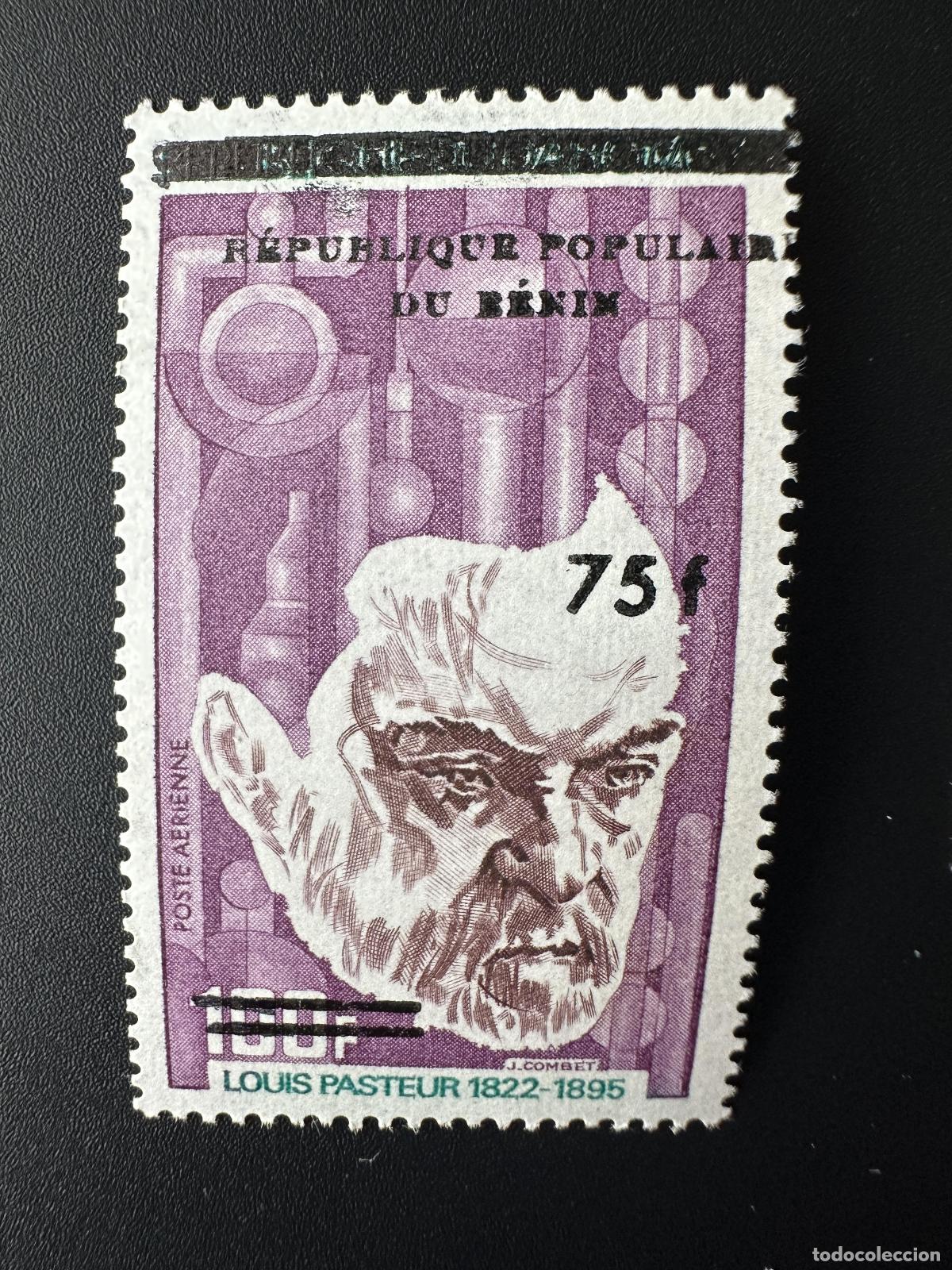 Sellos: Benin 1985 Mi. 409 Sobreimpresi&oacute;n Louis Pasteur