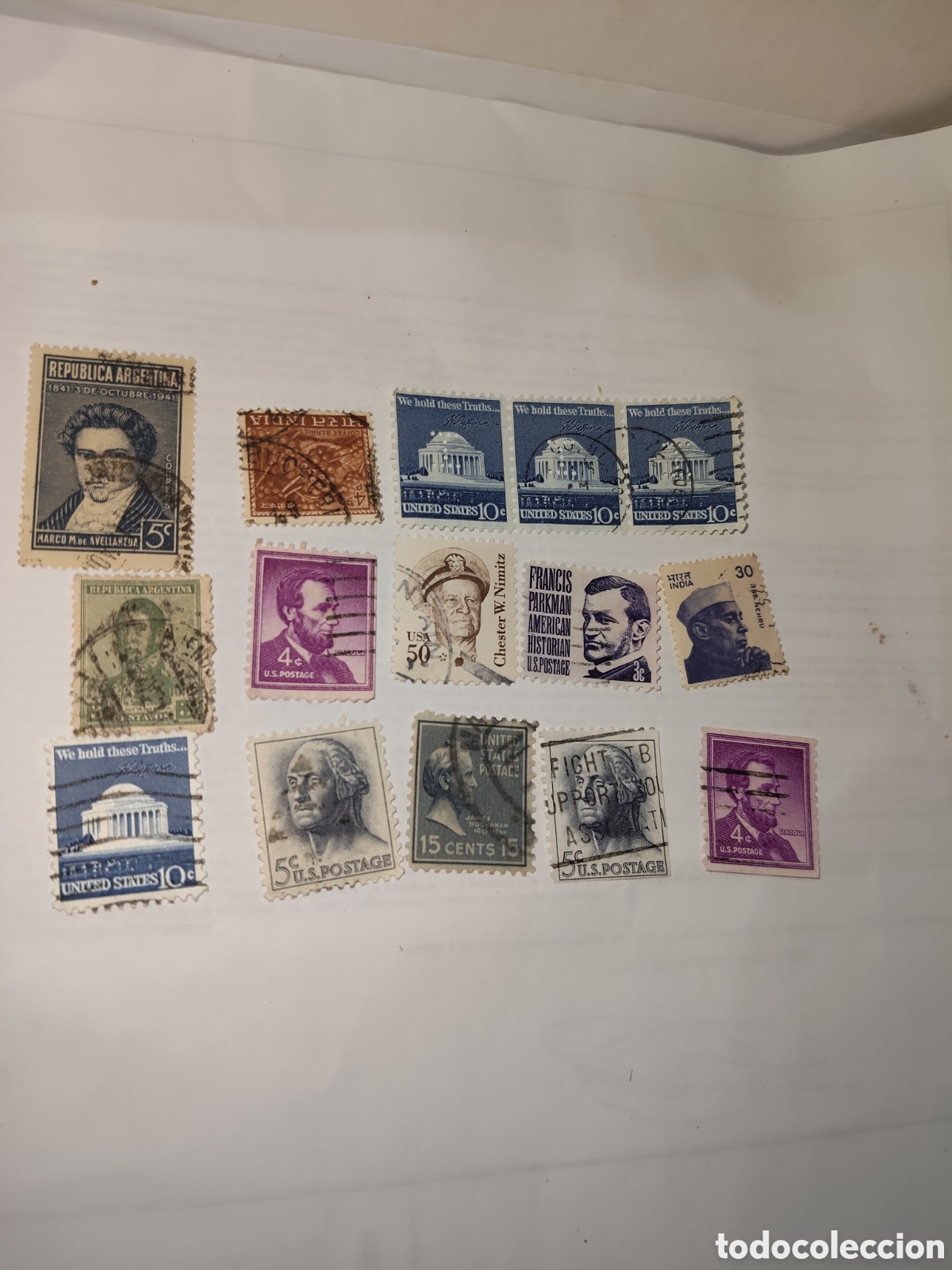 Sellos: 15 Sellos de Estados Unidos y Argentina usados