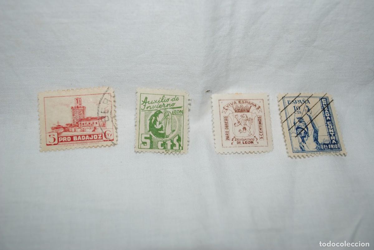 Briefmarken: SELLOS ANTIGUOS DE AUXILIOS LOTE DE CUATRO .