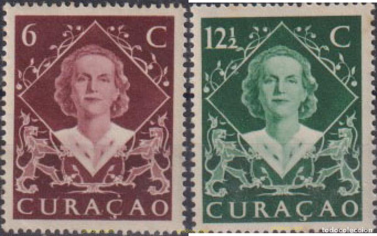 Sellos: 616954 MNH CURA&Ccedil;AO - ANTILLAS HOLANDESAS 1948 REINA JULIANA DE HOLANDA