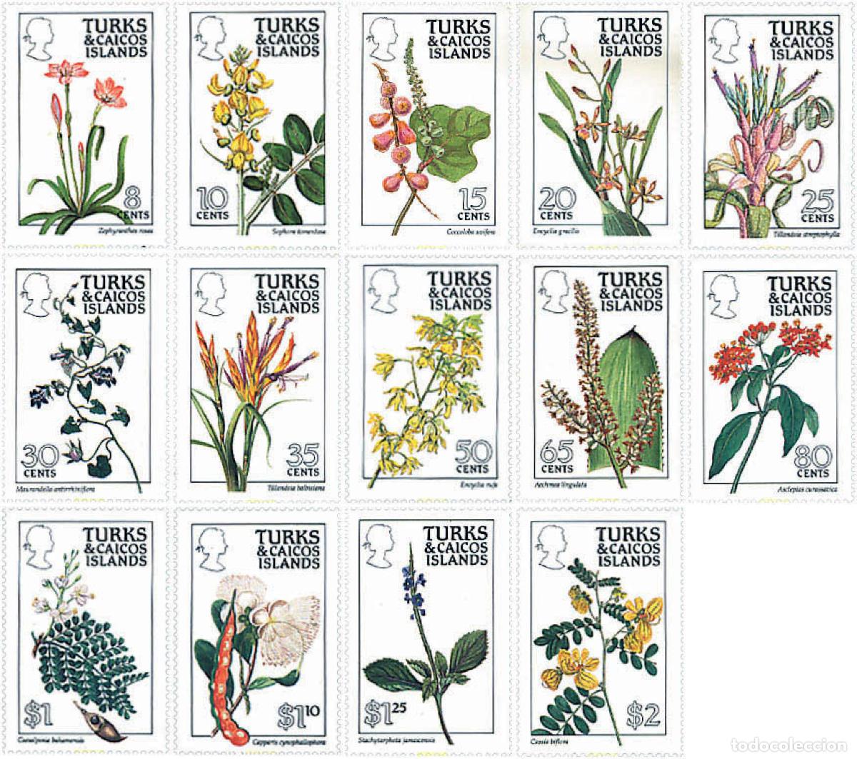 Sellos: 96033 MNH TURKS Y CAICOS 1990 FLORES