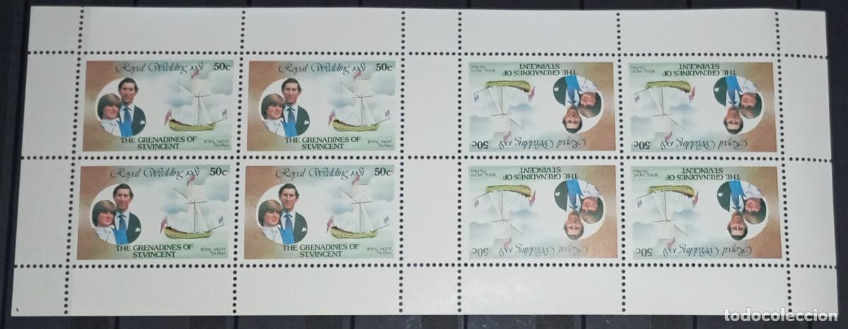 Sellos: ST. VINCENT GRENADINES 1981 SHEET MNH PRINCE CHARLES PRINCESS DIANA ROYAL WEDDING BODA REAL REALEZA