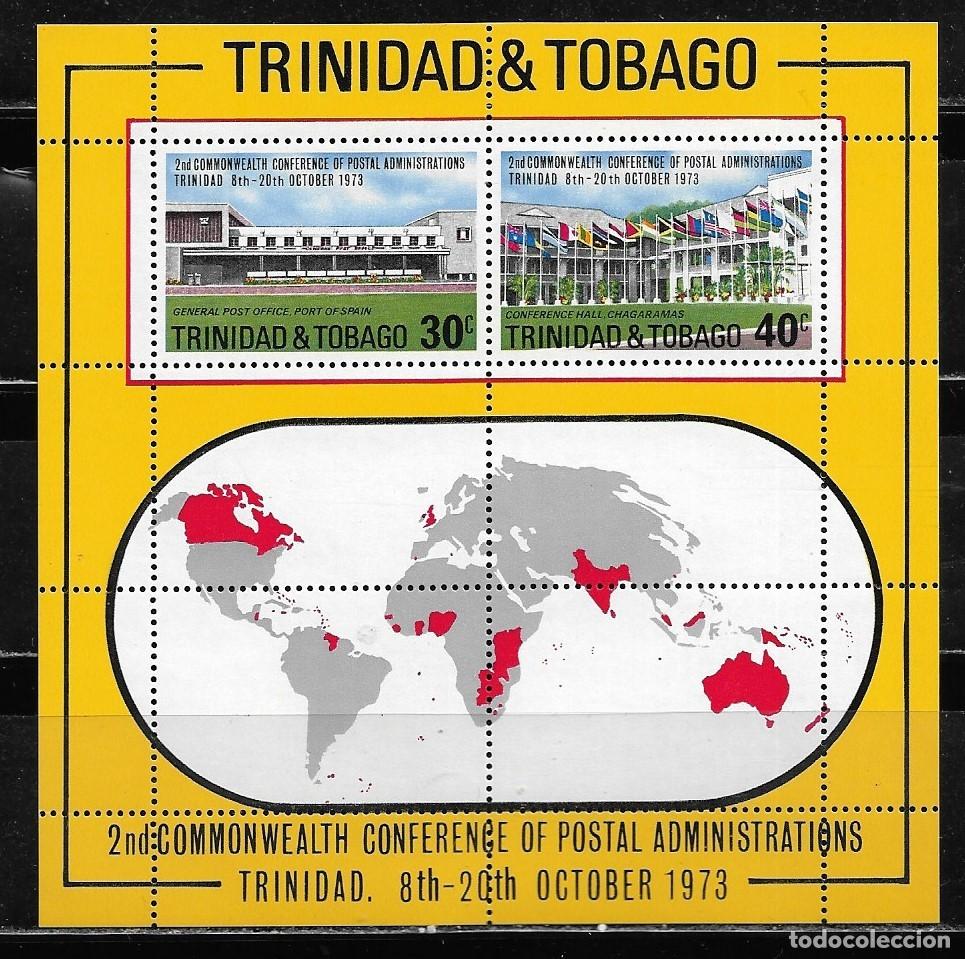 Sellos: TRINIDAD Y TOBAGO 1973, HOJA BLOQUE Ivert 9 - CONFERENCIA POSTAL. MNH.