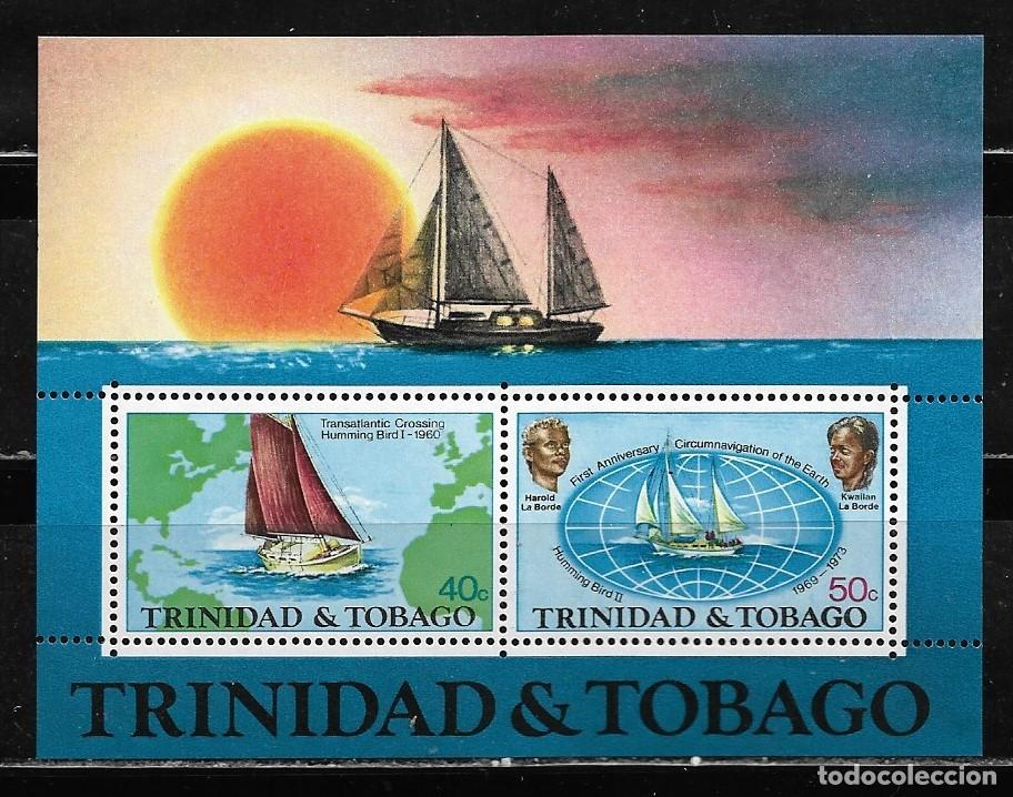 Francobolli: TRINIDAD Y TOBAGO 1974, HOJA BLOQUE Ivert 11 - TRAVESIAS OCEANICAS. MNH.