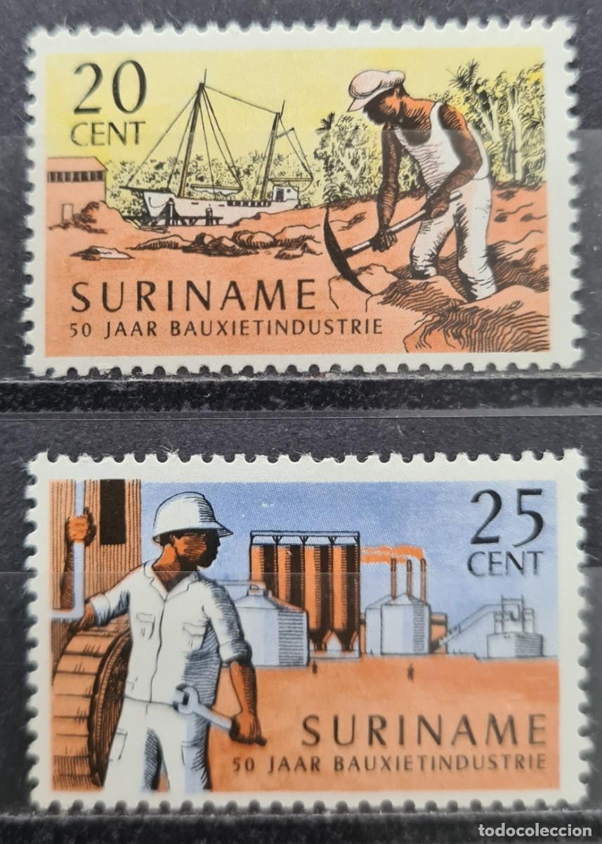 Sellos: Serie completa de sellos de Surinam 1966: Cincuentenario de la extracci&oacute;n de bauxita