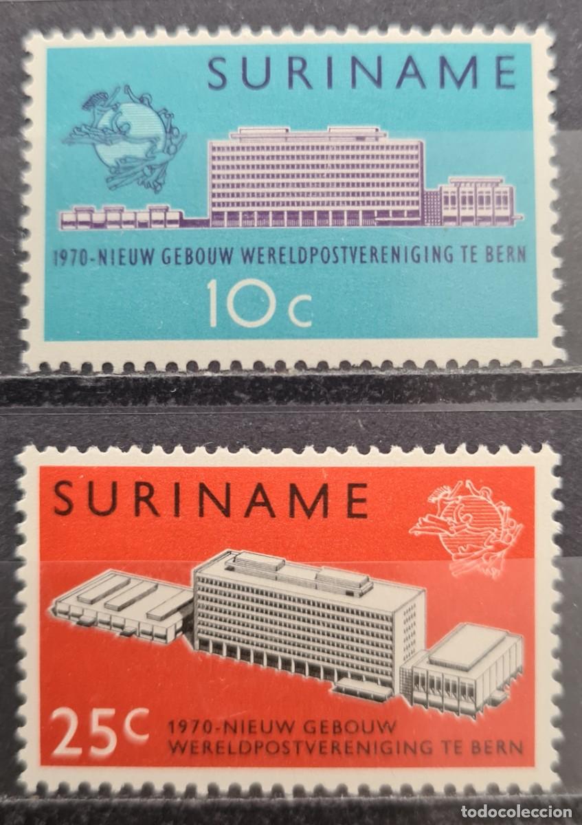 Sellos: Serie completa de sellos de Surinam 1970: Nuevo edifico de la UPU en Berna - Foto 1