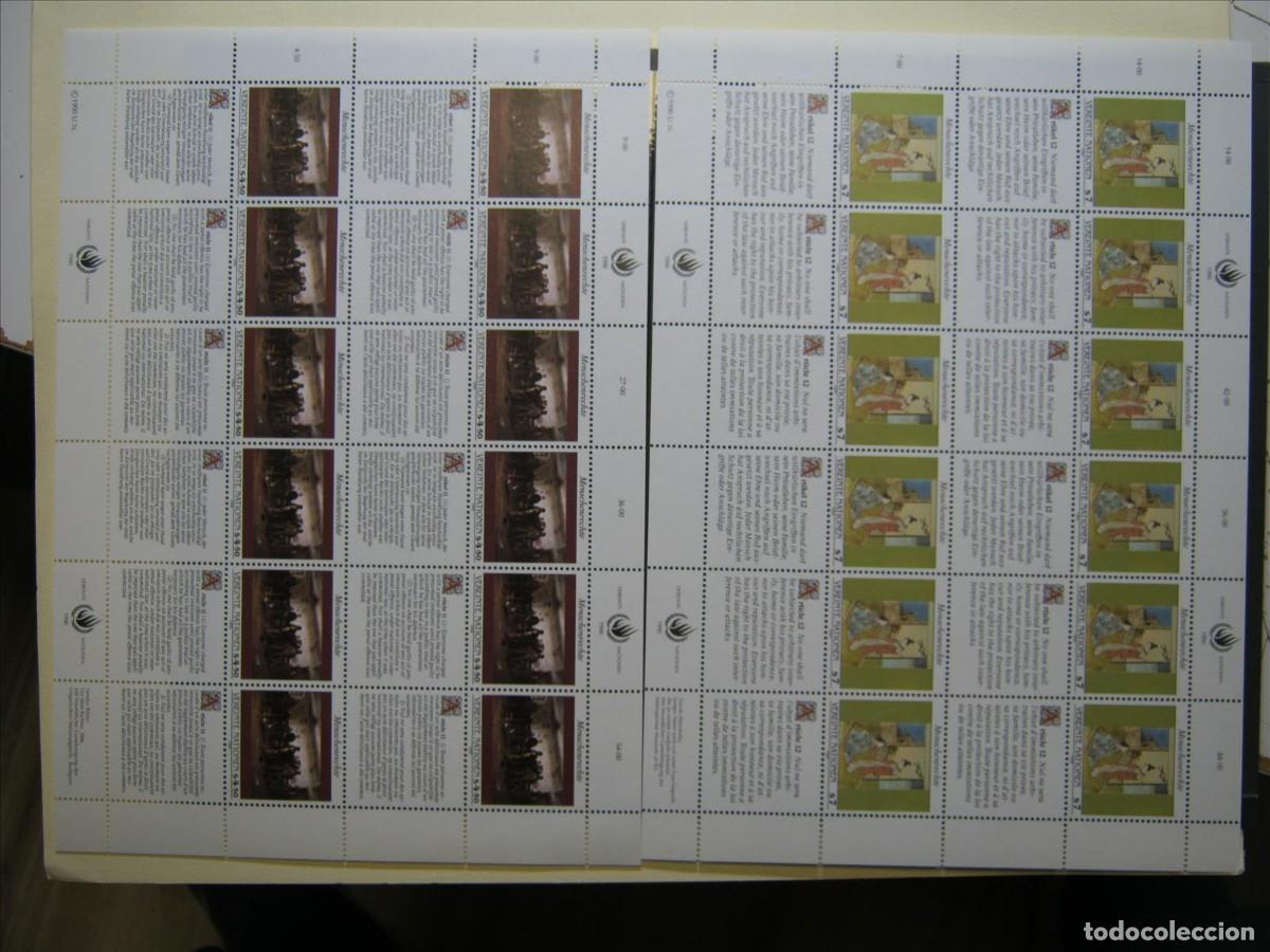 Sellos: NACIONES UNIDAS ONU VIENA 1990 YVERT 112/117 PLIEGOS MNH** SIN CHARNELA LUJO.