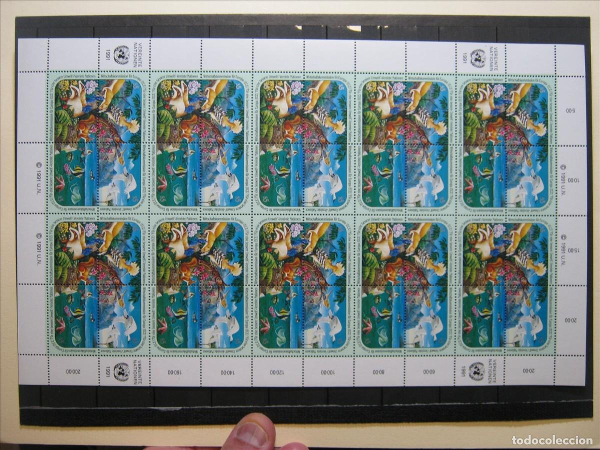 Sellos: NACIONES UNIDAS ONU VIENA 1990 YVERT 118/121 PLIEGO MNH** SIN CHARNELA LUJO.
