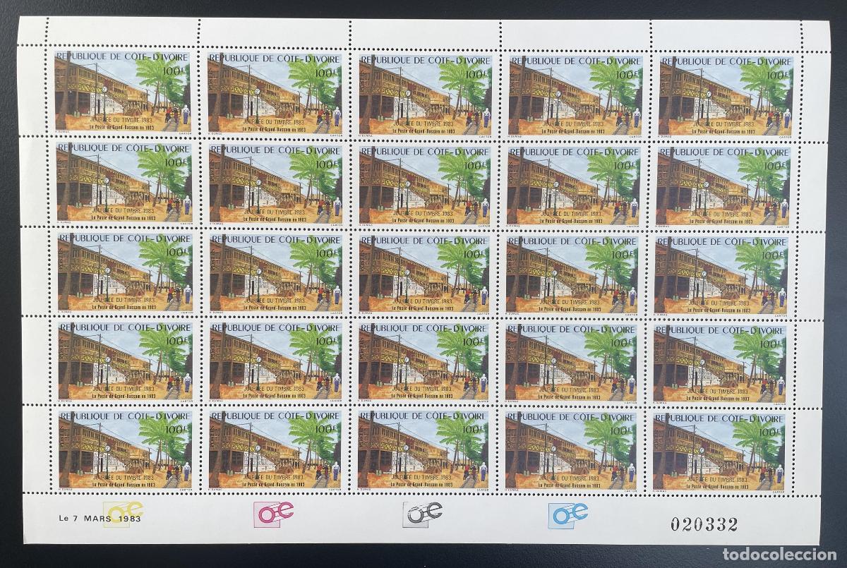 Sellos: Costa de Marfil 1983 YT 653 tabl&oacute;n Grand-Bassam Post Stamp Day