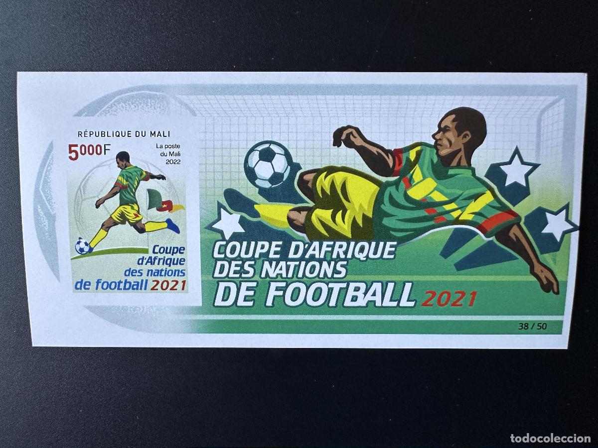 Sellos: Mali de mayo 2022. &iquest;Bl.? Bandera la Copa Africana Naciones CAN Football 2021
