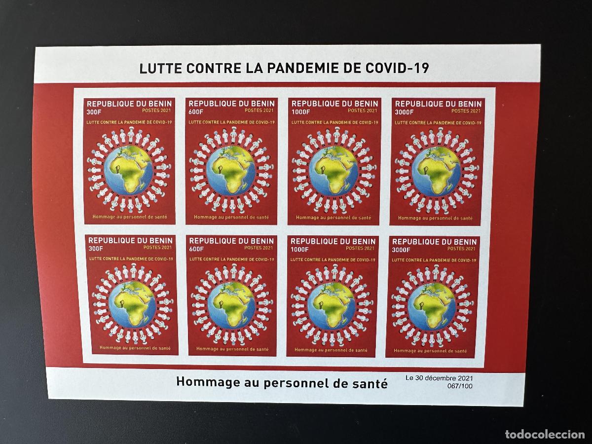 Sellos: Ben&iacute;n 2021 Mi. 1684 - 1688 M/S ND lucha contra el coronavirus COVID-19