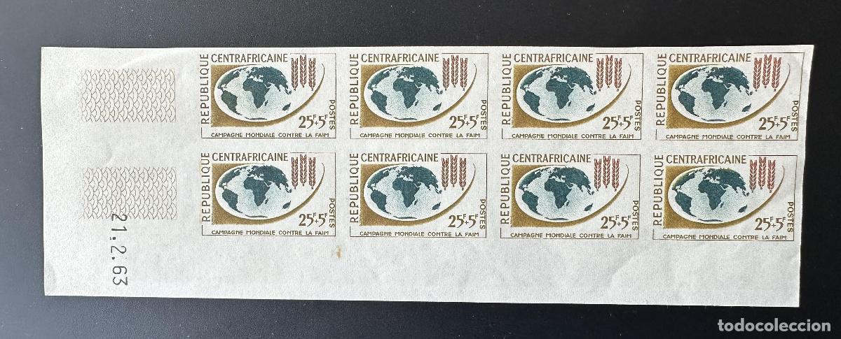 Sellos: Rep&uacute;blica Centroafricana 1963 Mi. 34 ND Lucha contra el Hambre Campa&ntilde;a Mundial