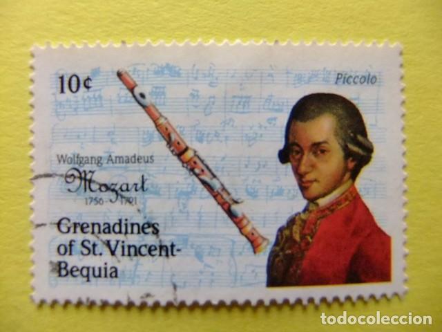 Sellos: 52 GRENADINES of ST. VINCENT BEQUIA 1989 / Wolfgang Amadeus MOZART compositor, pianista, director