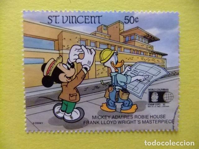 Sellos: 52 ST. VINCENT 1992 / MICKEY y DONALD / YVERT 1461 FU