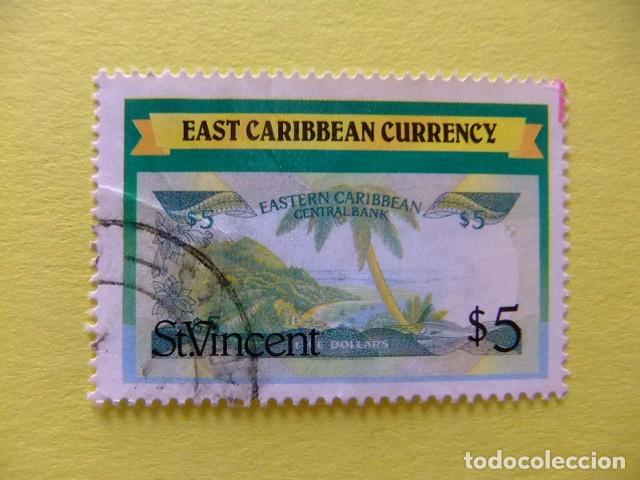 Sellos: 52 ST. VINCENT 1988 / BILLETE de 5 DOLARES / YVERT 1049 FU
