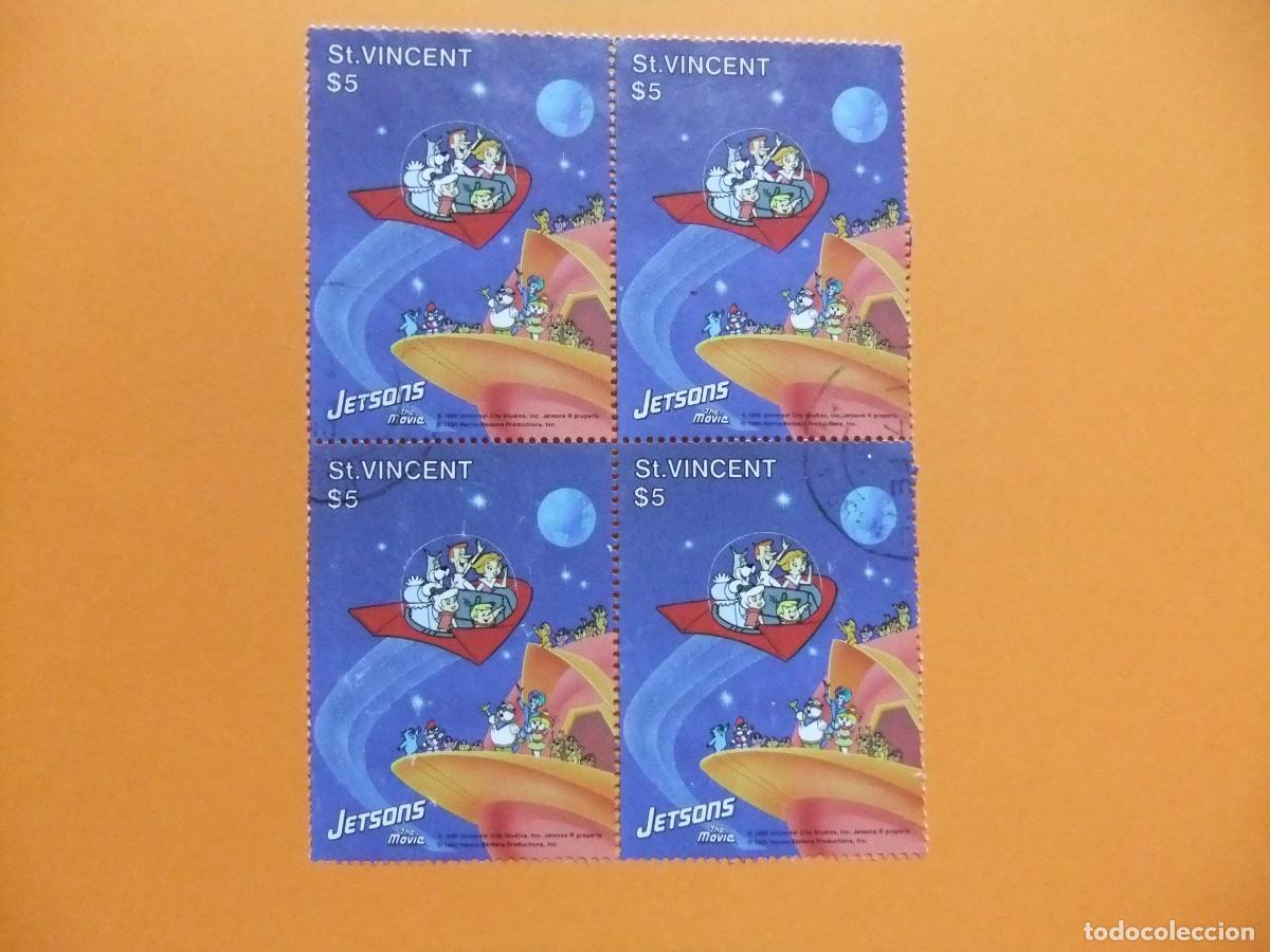 Sellos: 52 ST. VINCENT 1991 / JETSONS Los Supers&oacute;nicos LA FAMILIA del ESPACIO / YVERT 1299 FU