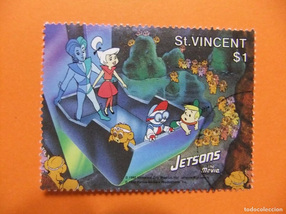 Sellos: 52 ST. VINCENT 1991 / JETSONS Los Supers&oacute;nicos LA FAMILIA del ESPACIO / YVERT 1298 FU