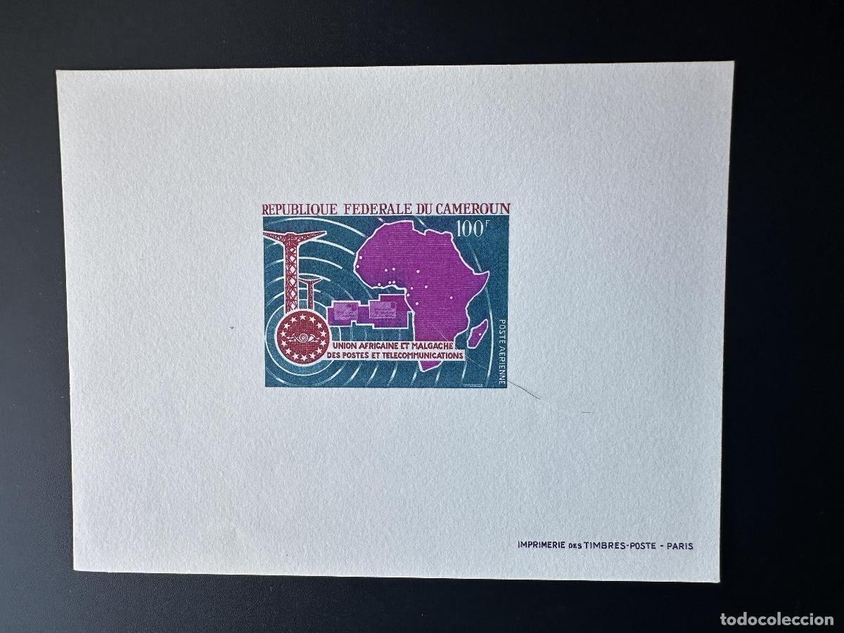 Sellos: Camer&uacute;n 1967 Mi. 519 Correo malgache de la Uni&oacute;n Africana Mapa telecomunicaciones