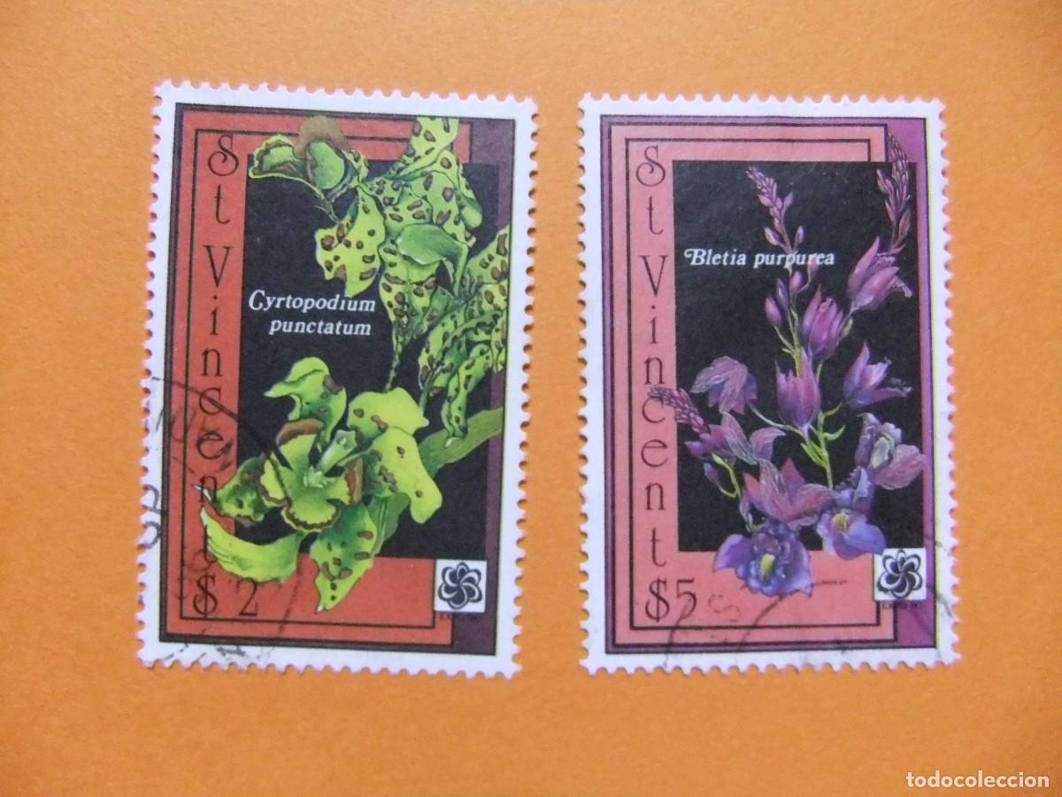 Sellos: 52 ST. VINCENT 1990 EXPO. INTER. OSAKA - JARDINES ORQUIDEAS / YVERT 1230D +1230G FU