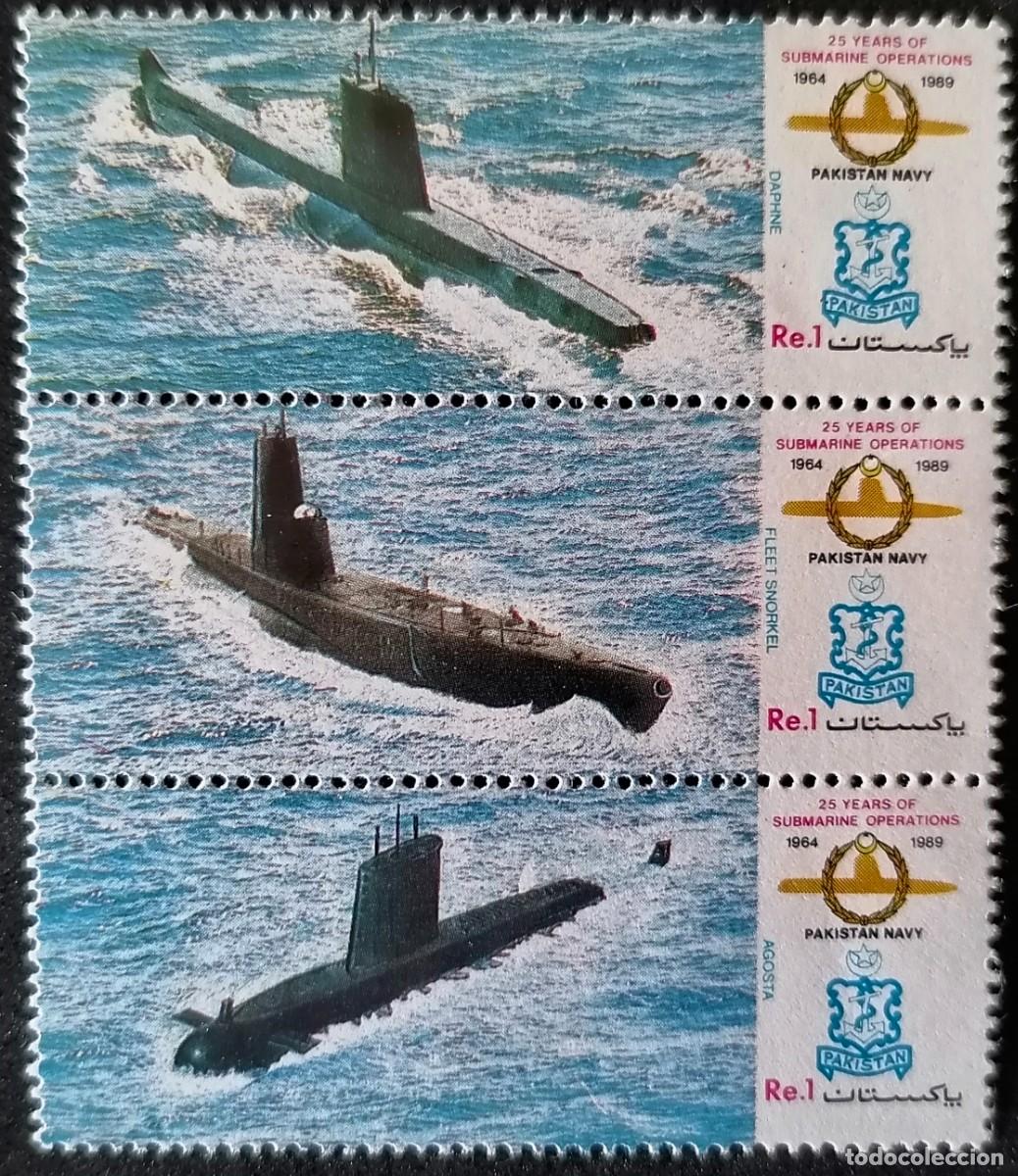 Sellos: PAKIST&Aacute;N 1989 - SUBMARINOS .