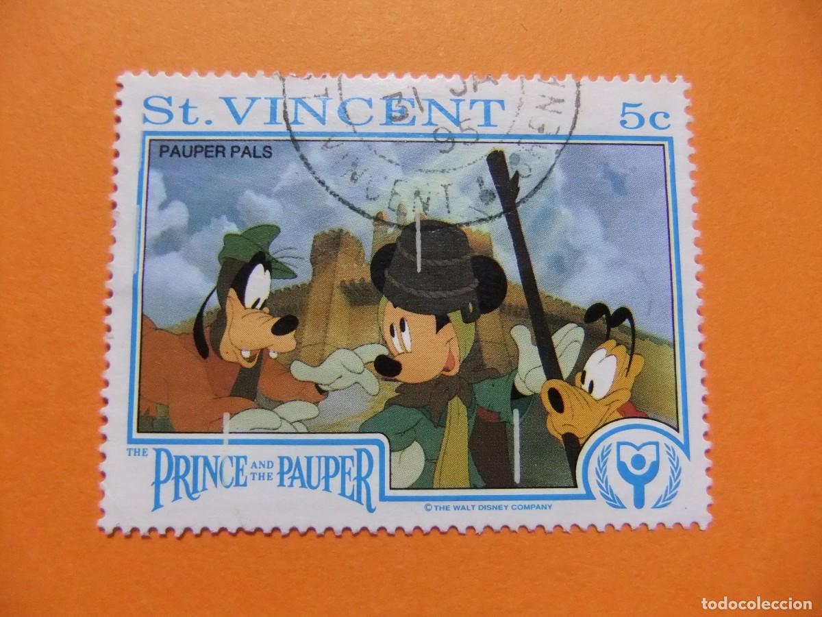 Sellos: 52 ST. VINCENT 1991 / LOS AMIGOS DINGO PLUTO y MICKEY / YVERT 1330 FU
