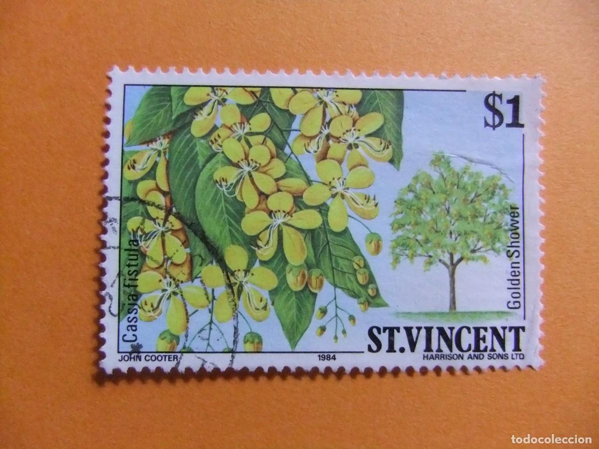 Sellos: 52 ST. VINCENT 1984 / FLORA FLORES - CASSIA FISTULA / YVERT 727 FU