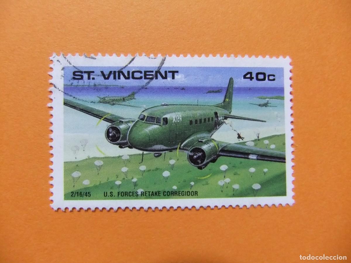 Sellos: 52 ST. VINCENT 1990 / 50 ANIVER. de la II GUERRA MUNDIAL - LAS FUERZAS de E.U. ATACANDO / YVERT 1181