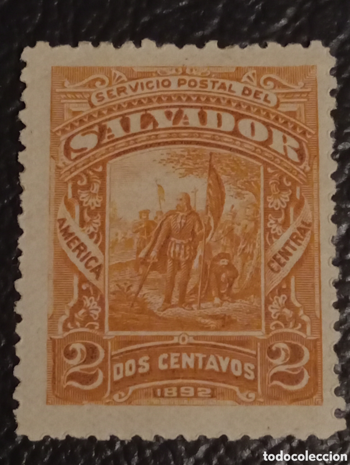 Sellos: Sello El Salvador 1892 - 2c Desembarco de Col&oacute;n - Scott #61 MH