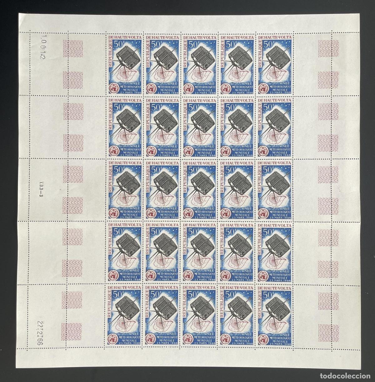 Timbres: Alto Volta 1966 YT PA 28 bloque d&iacute;a meteorol&oacute;gico sat&eacute;lite espacio
