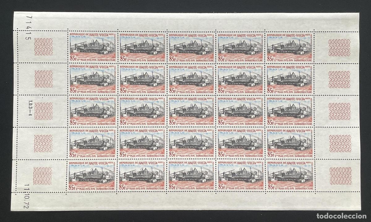 Timbres: Alto Volta 1972 YT PA 107A bloque infraestructura plan industria