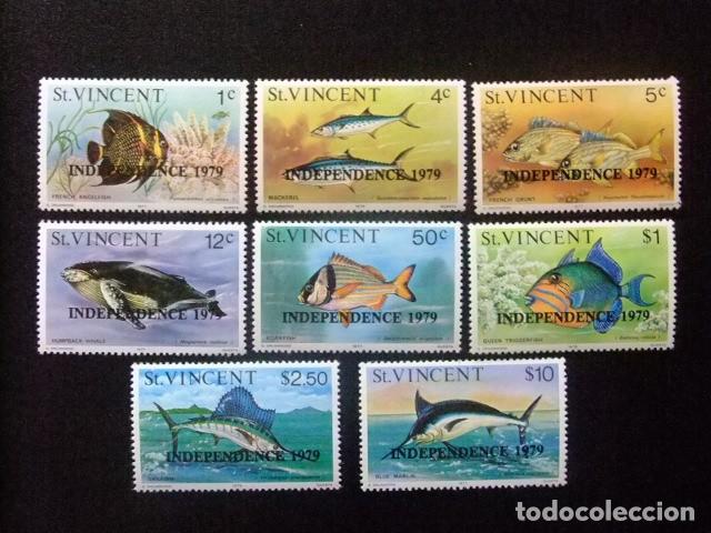 Sellos: 52 ST. VINCENT 1979 / INDEPENDENCIA FAUNA MARINA / YVERT 561 / 575 MNH incom.