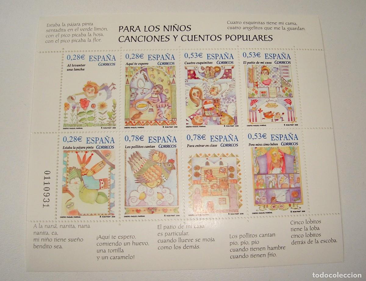 Sellos: FILATELIA CORREOS PLIEGO DE SELLOS CANCIONES Y CUENTOS POPULARES LOTE 8