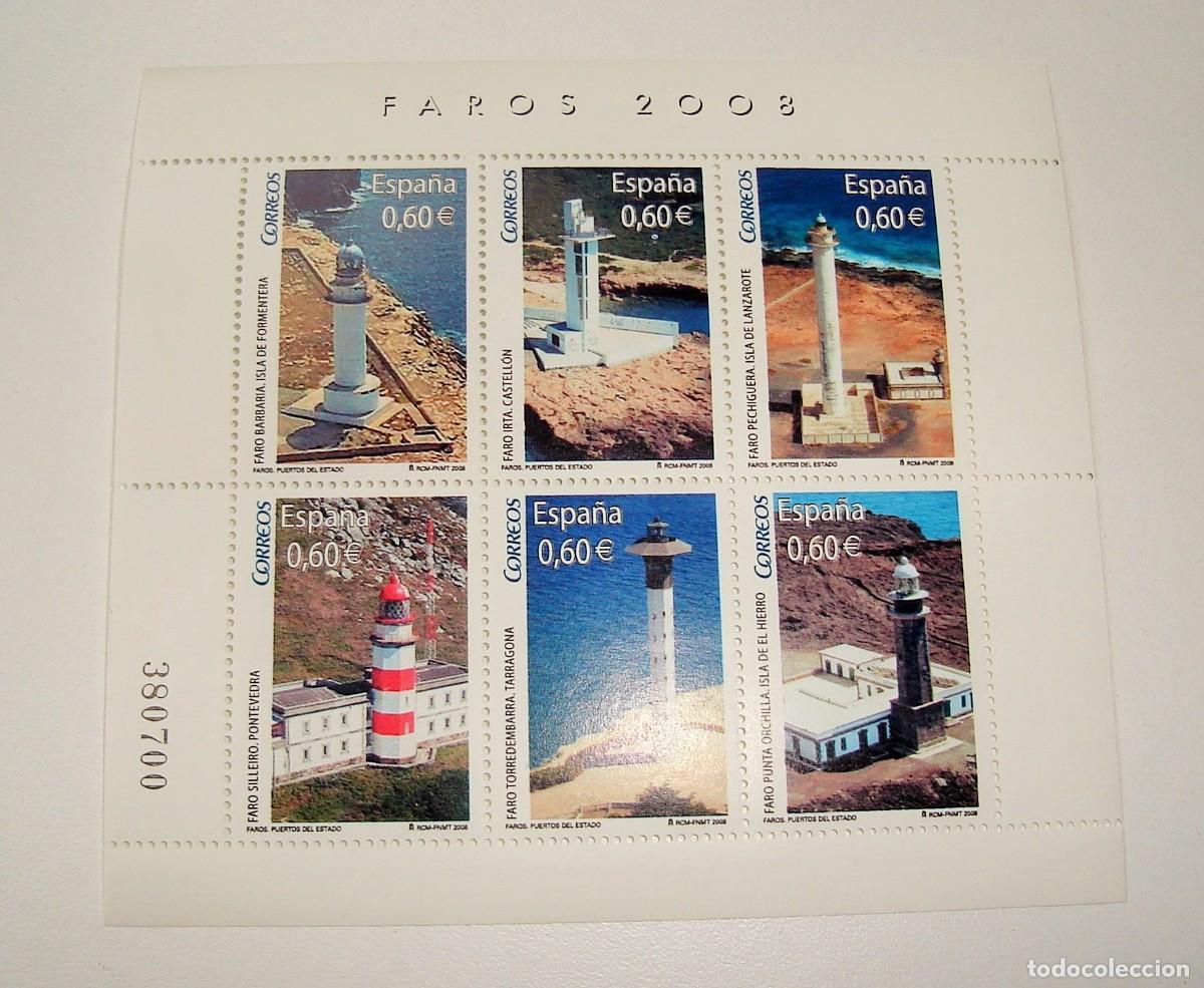 Sellos: FILATELIA CORREOS PLIEGO DE SELLOS FAROS 2008 LOTE 17