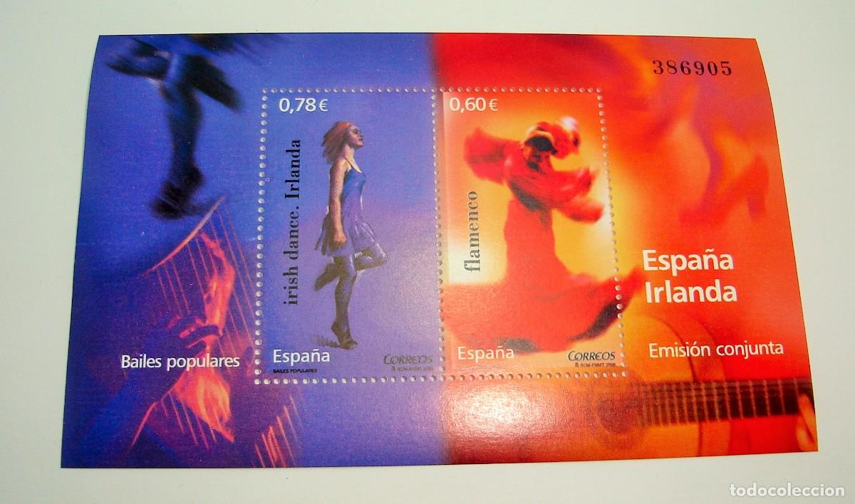 Sellos: FILATELIA CORREOS PLIEGO SELLOS BAILES POPULARES ESPA&Ntilde;A IRLANDA LOTE 56