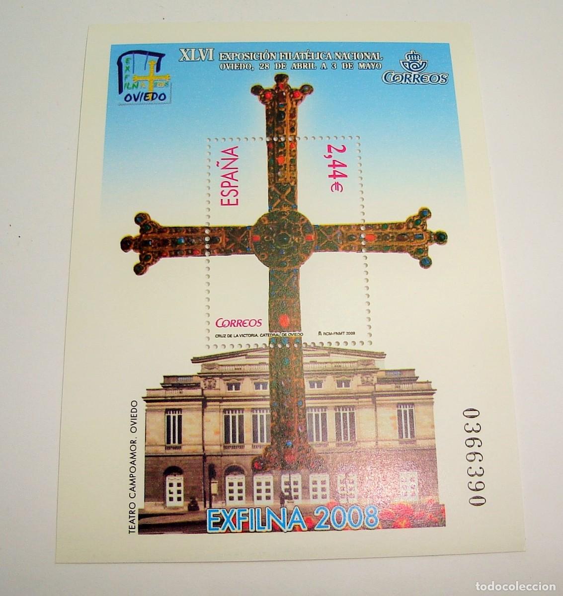 Timbres: FILATELIA CORREOS PLIEGO SELLOS EXFILNA 2008 OVIEDO LOTE 68