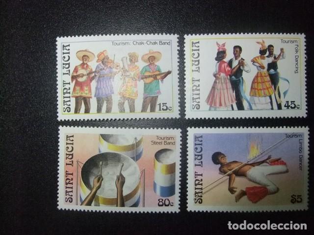 Sellos: 52 ST. LUCIA 1986 / TURISMO y FOLKLORE / YVERT 844 / 847 MNH