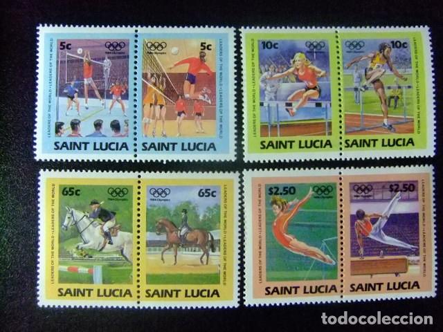 Sellos: 52 ST. LUCIA 1984 / JUEGOS OLIMPICOS de VERANO en los ANGELES / YVERT 668 / 675 MNH