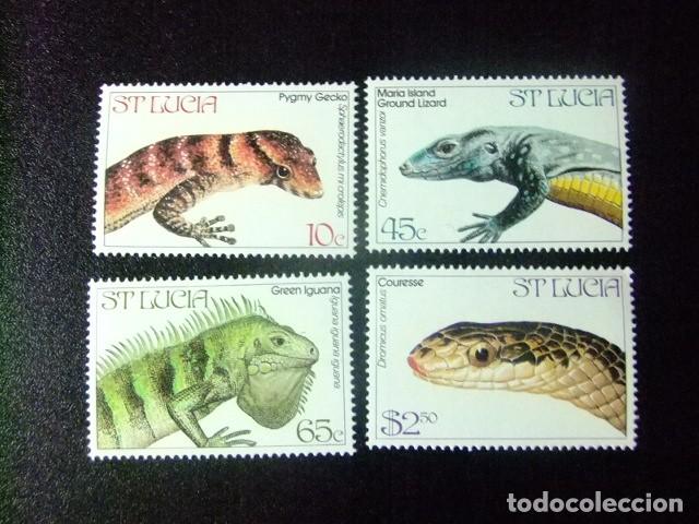 Sellos: 52 ST. LUCIA 1984 / FAUNA REPTILES / YVERT 652 / 655 MNH