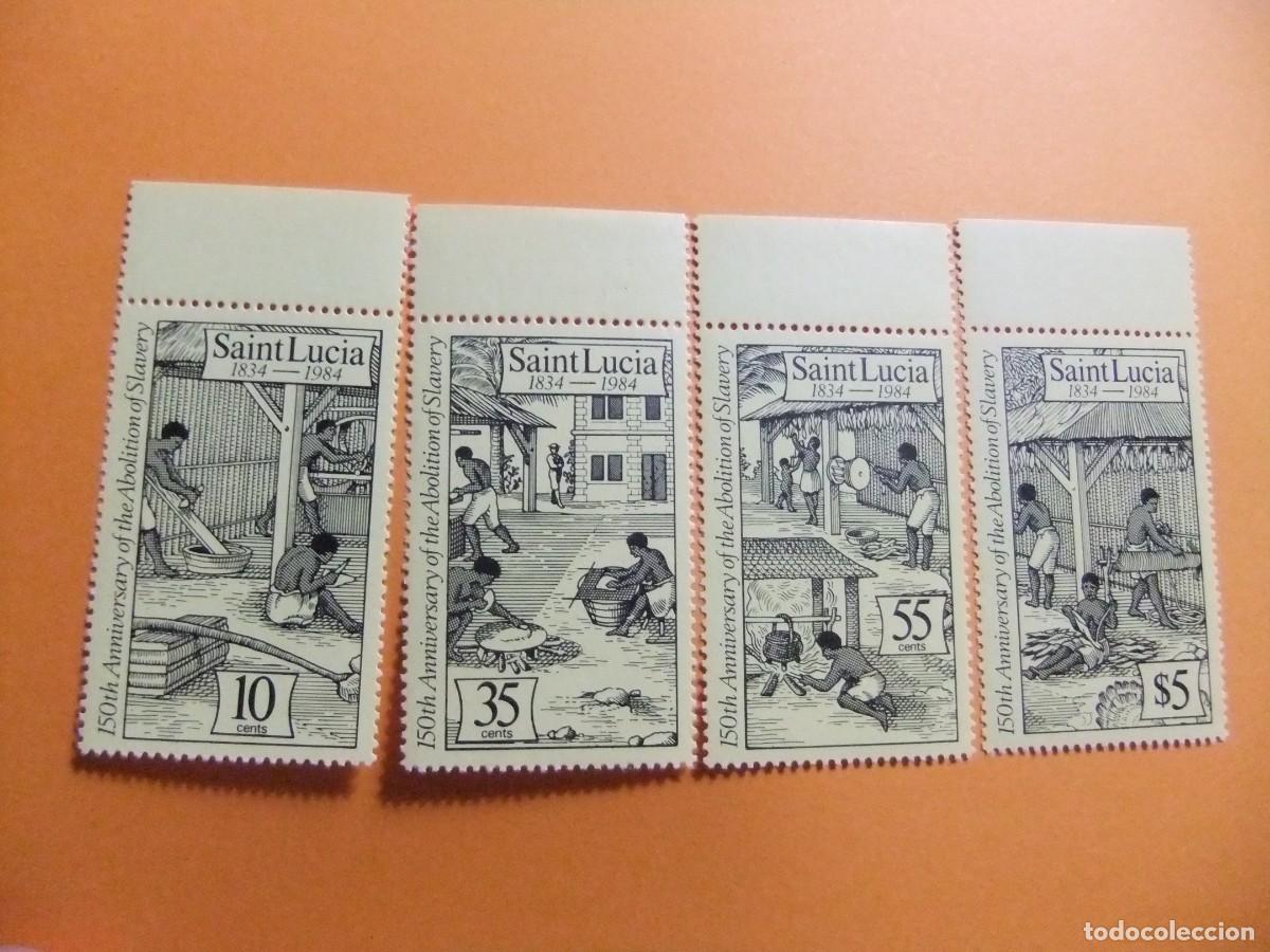 Timbres: 52 ST. LUCIA 1984 / 150 ANIVERS. de la ABOLICI&Oacute;N del ESCLAVISMO / YVERT 680 / 683 MNH
