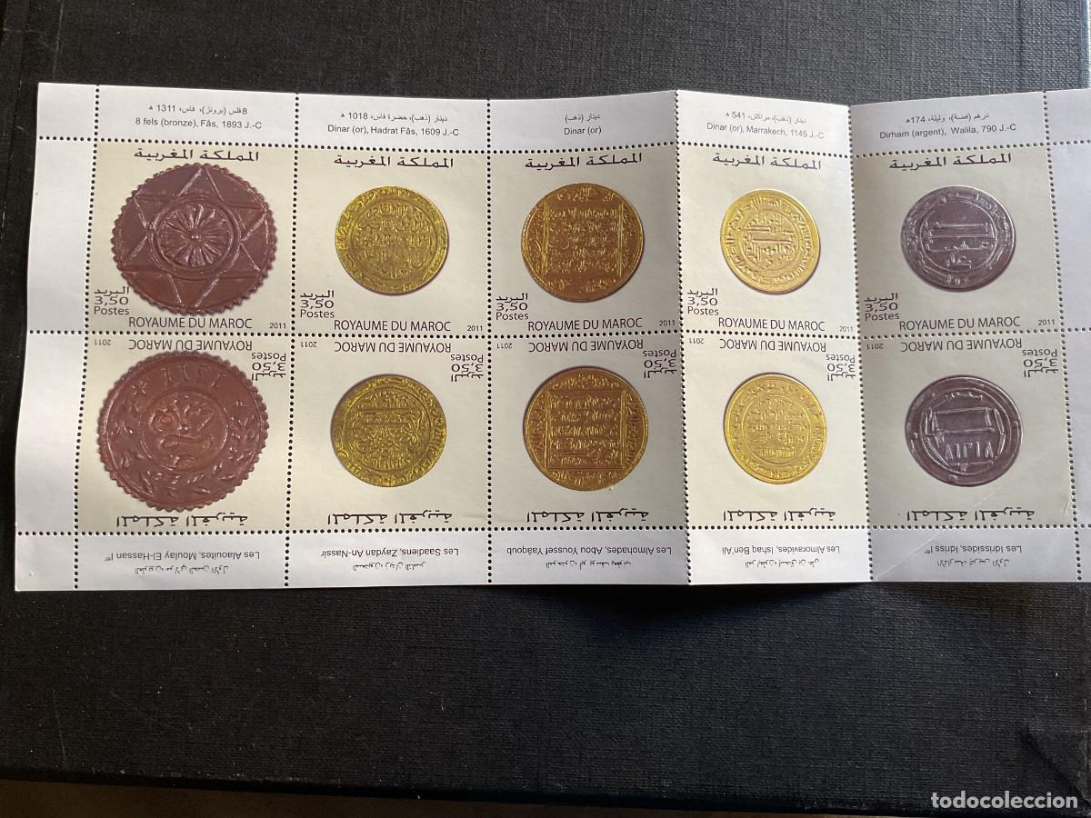 Sellos: NUMISMATICA. MARRUECOS N&ordm; YVERT 1606/5*** MINIPLIEGO. A&Ntilde;O 2011 MONEDAS ANTIGUAS