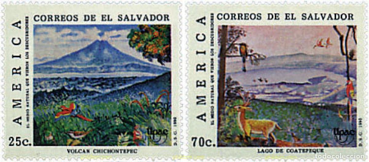 Sellos: 32752 MNH EL SALVADOR 1990 AMERICA-UPAEP 1990 - EL MEDIO NATURAL QUE VIERON LOS DESCUBRIDORES