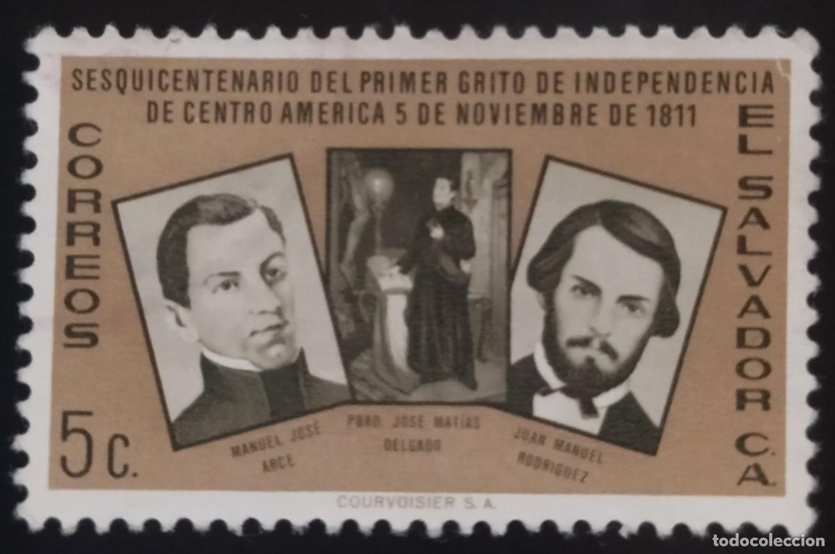 Sellos: EL SALVADOR 1961 CL Aniversario del primer grito de independencia. USADO.