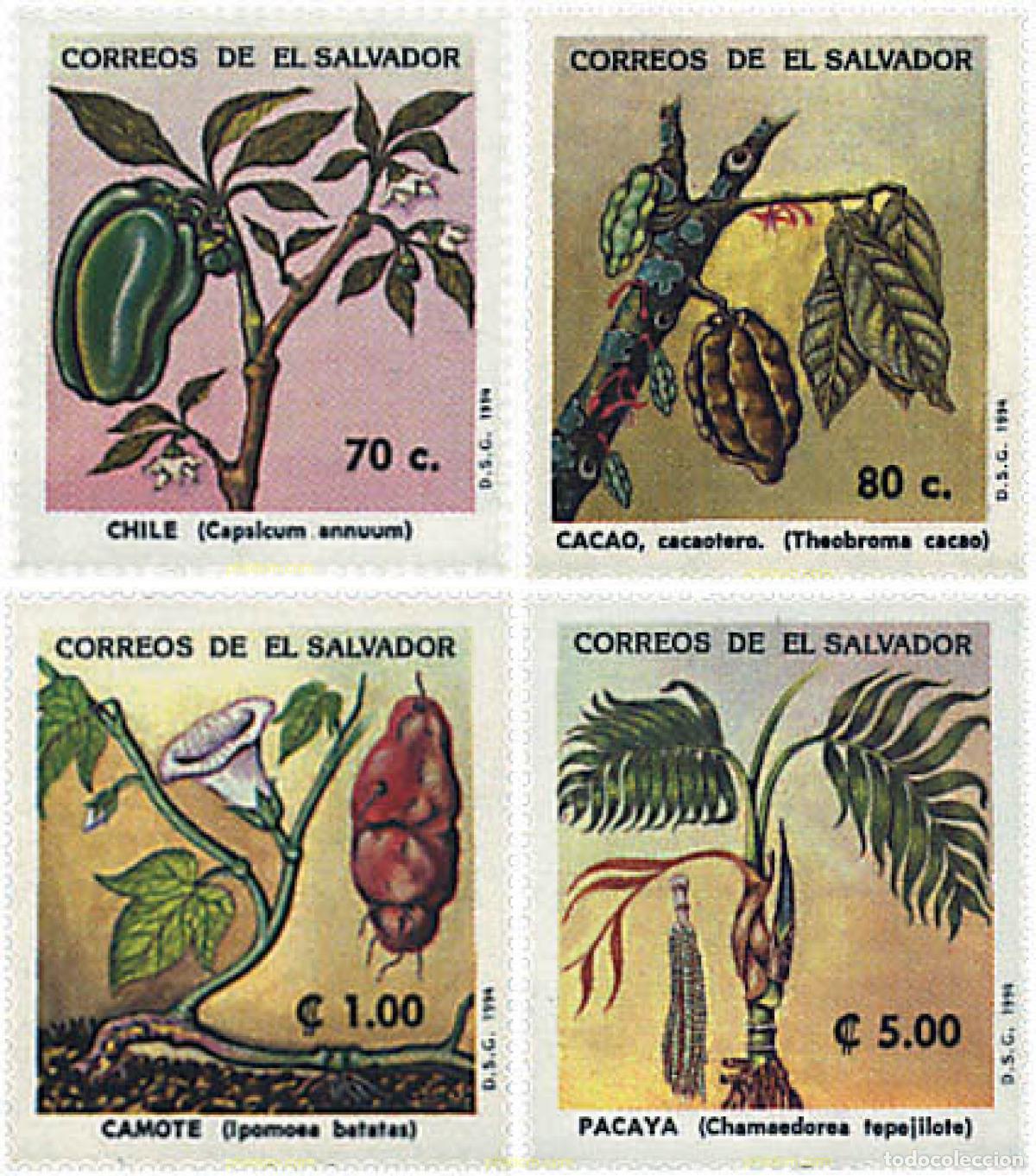 Sellos: 88690 MNH EL SALVADOR 1994 PLANTAS ALIMENTICIAS