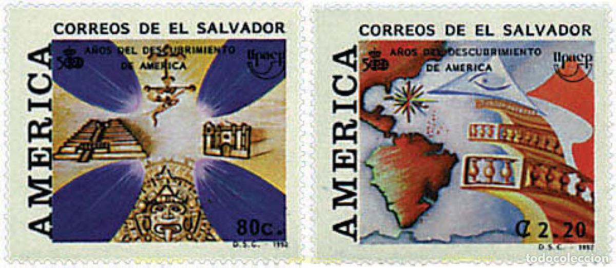 Sellos: 31085 MNH EL SALVADOR 1992 AMERICA-UPAEP 1992 - V CENTENARIO DEL DESCUBRIMIENTO