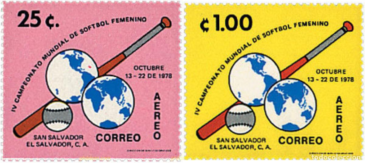 Sellos: 29127 MNH EL SALVADOR 1978 4 CAMPEONATOS DEL MUNDO DE BEISBOL FEMENINO